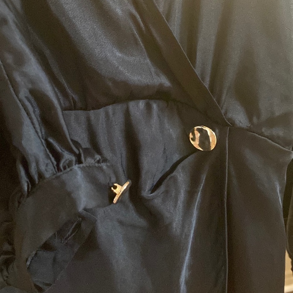 ZARA Satin effect wrap dress long sleeves Size Large - Picture 9 of 14
